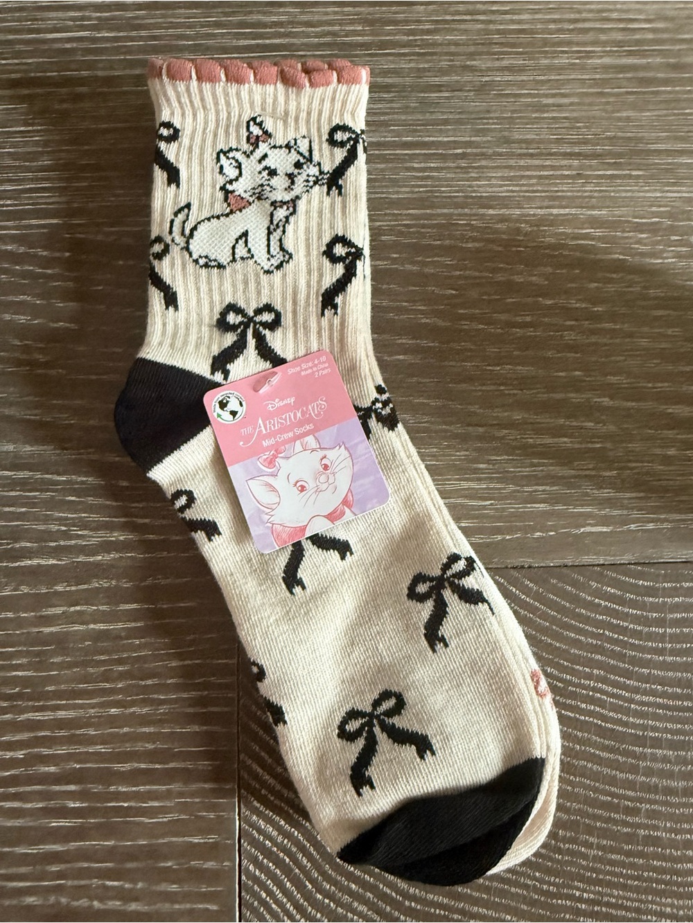 NWT Disney Aristocats mid Crew Socks 2 pair